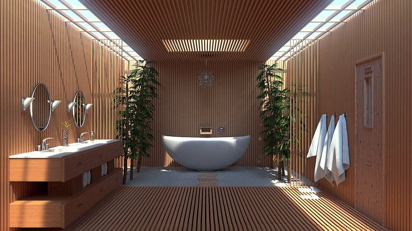 Wood Floor in Bathroom - Floor Coverings International Plano